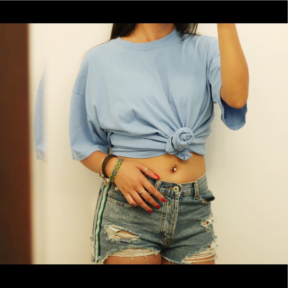 Oversized Vintage baby blue tee